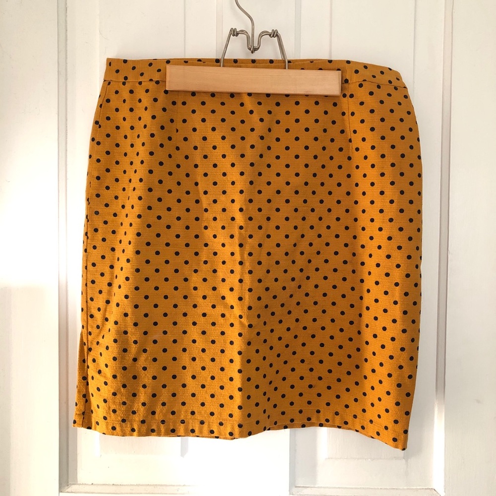 NEW Gap Size 10 Black & Mustard Polka Dot Skirt